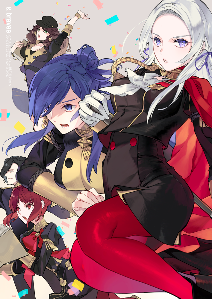edelgard von hresvelg, dorothea arnault, female shez, hubert von vestra, and monica von ochs (fire emblem and 2 more) drawn by ne_ri_ki_ri