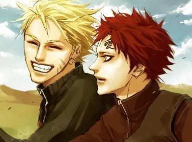 uzumaki naruto and gaara (naruto and 1 more) drawn by lily_(artist)