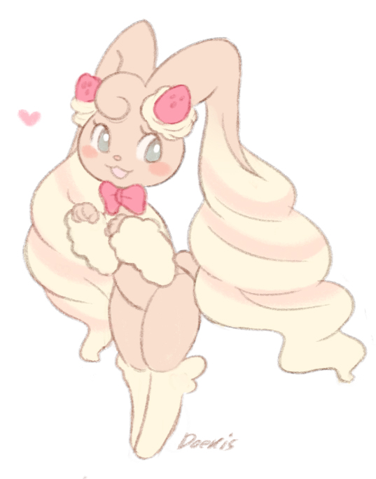 lopunny, alcremie, and eclair (original and 1 more) drawn by doekis