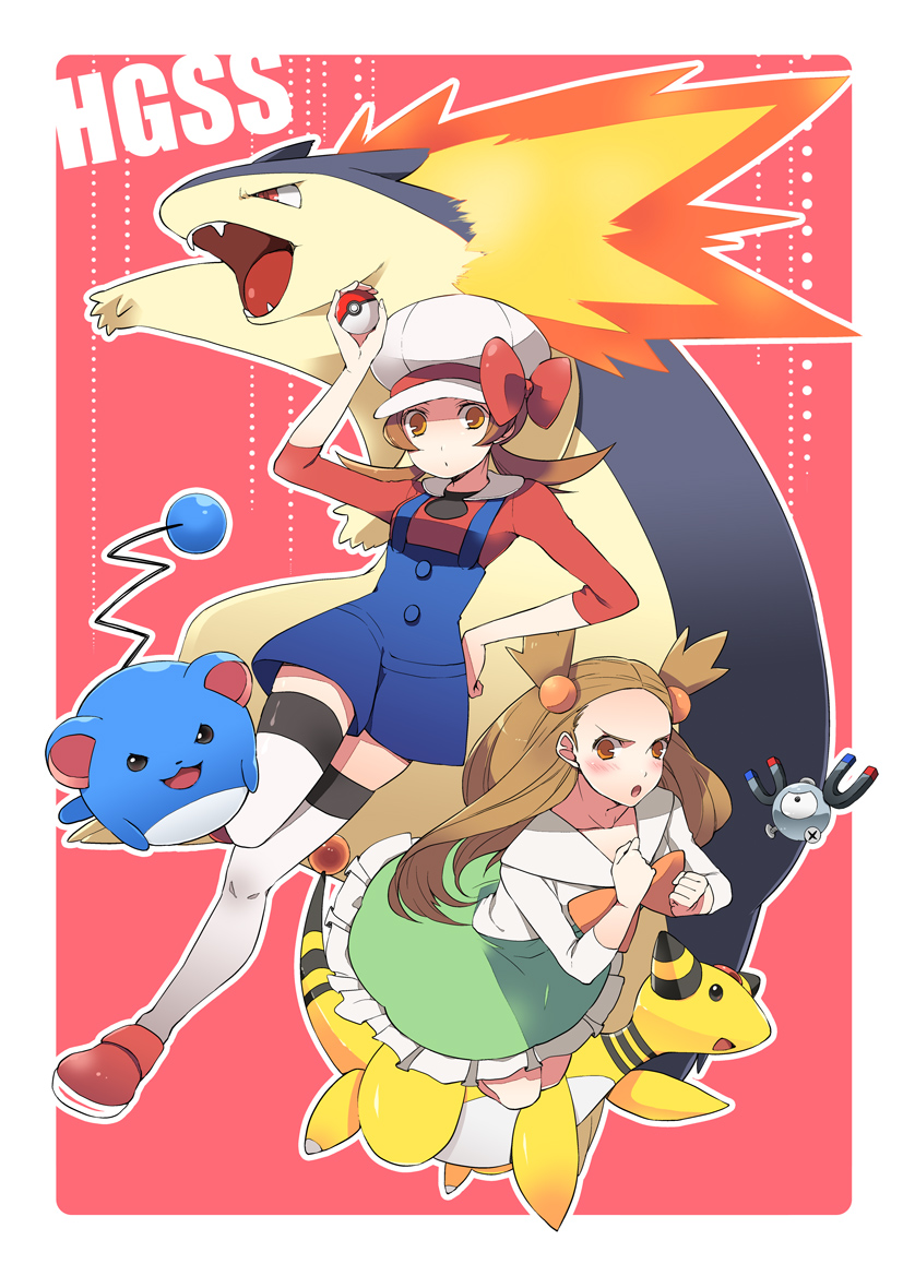 lyra, magnemite, marill, typhlosion, jasmine, and 1 more (pokemon and 1 more) drawn by eterno