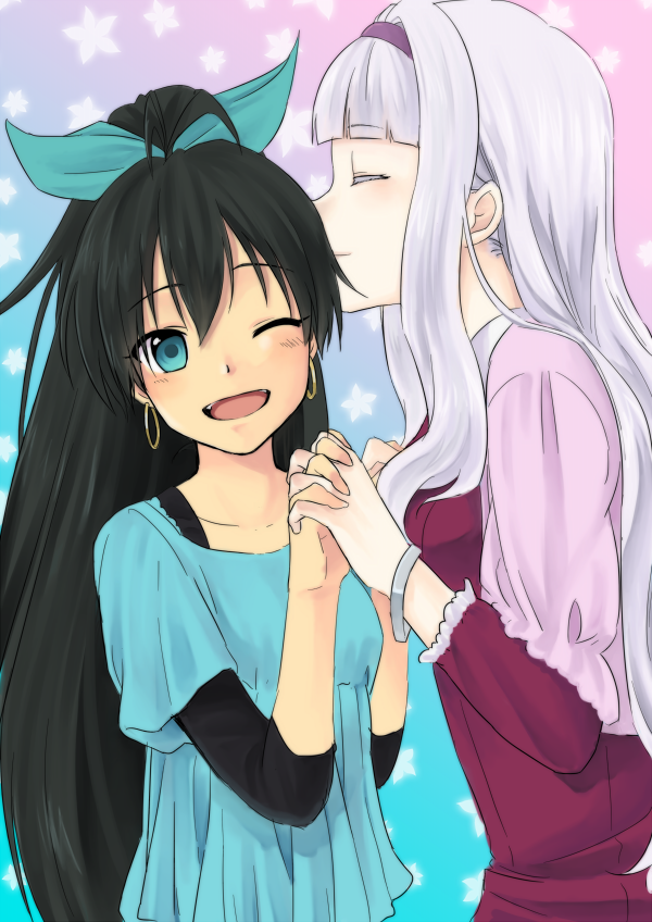 shijou takane and ganaha hibiki (idolmaster) drawn by ko_ro_n_ta