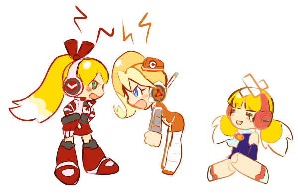 call, call e, call f, and call h (mighty no. 9) drawn by pontata