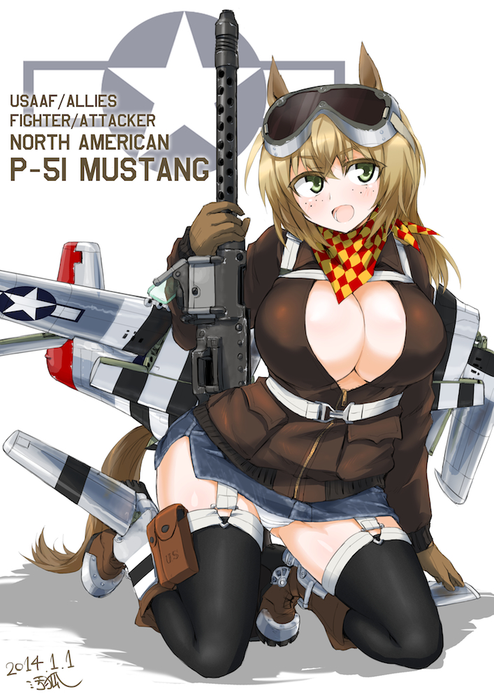p-51 mustang (original) drawn by dakku_(ogitsune)