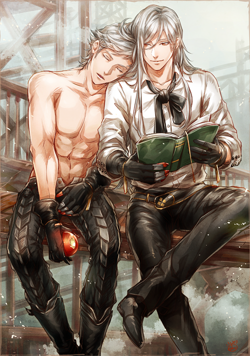 adam and eve (nier and 1 more) drawn by doro_(sabarudoro)