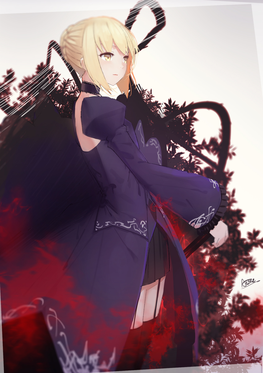 artoria pendragon and saber alter (fate and 1 more) drawn by ano54