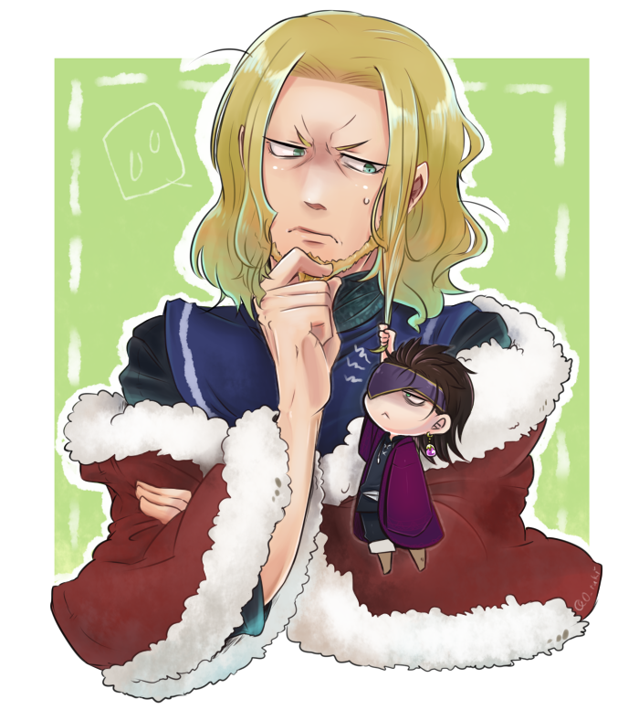 ginkamen kyou and guiscard (arslan senki) drawn by putegoya
