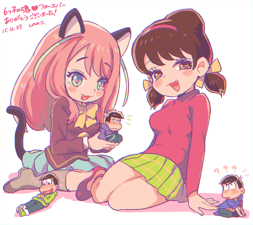 matsuno karamatsu, matsuno ichimatsu, matsuno choromatsu, yowai totoko, and hashimoto nyaa (osomatsu and 1 more) drawn by shinonoko_(tubamecider)
