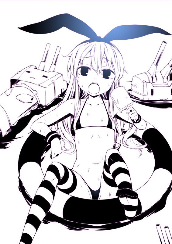 shimakaze and rensouhou-chan (kantai collection) drawn by u_(the_unko)