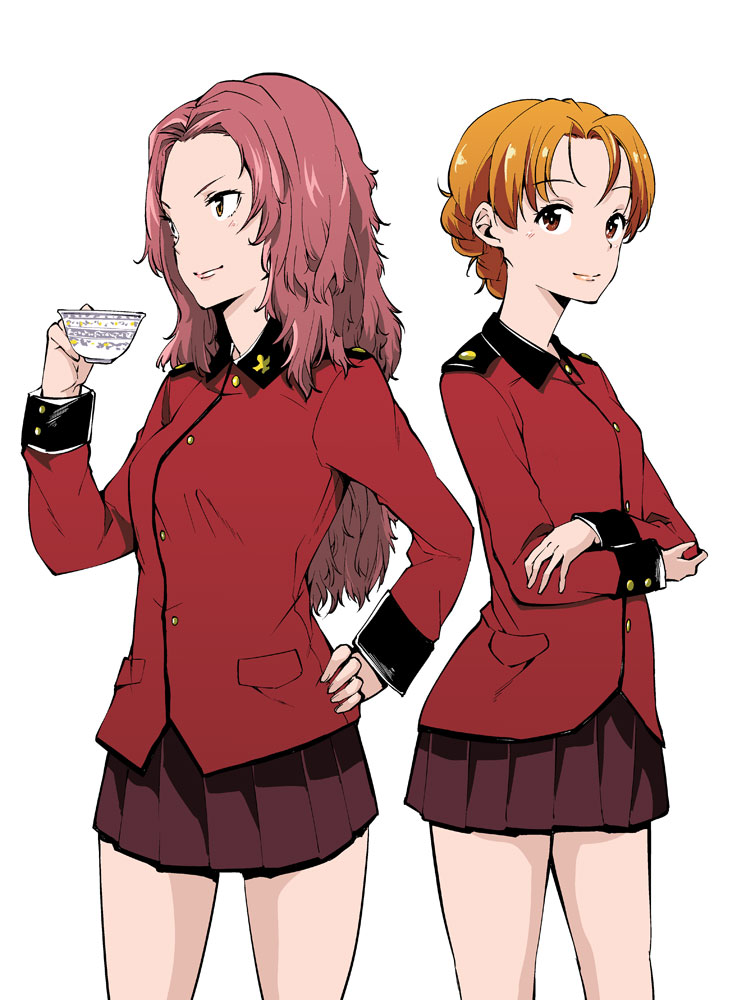 orange pekoe and rosehip (girls und panzer) drawn by gensokigou