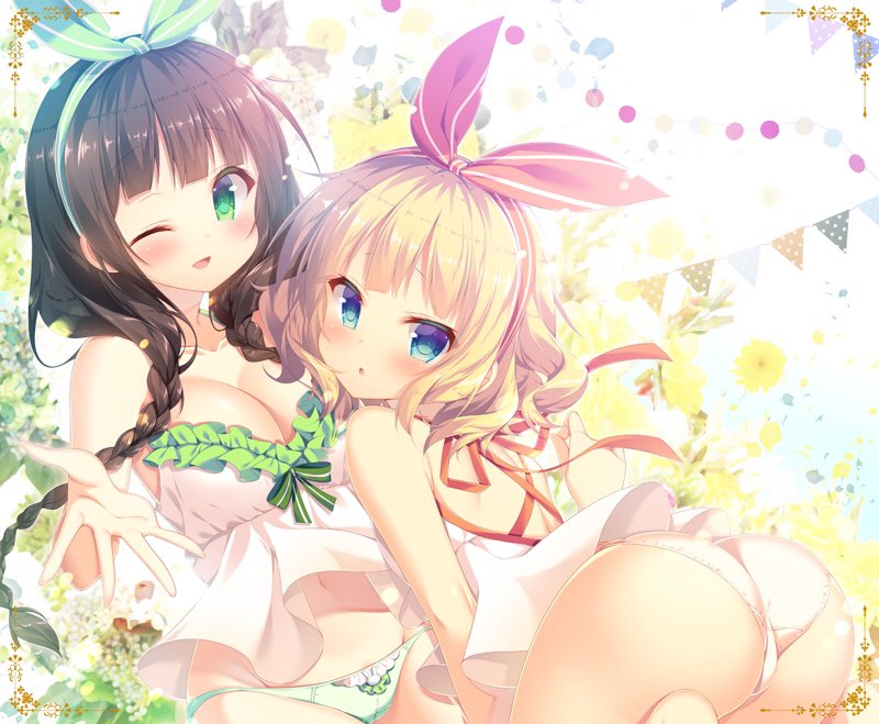 kirima syaro and ujimatsu chiya (gochuumon wa usagi desu ka?) drawn by mitsumomo_mamu