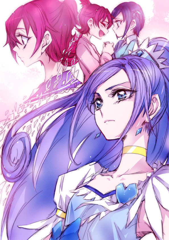 hishikawa rikka, aida mana, and cure diamond (precure and 1 more) drawn by tima