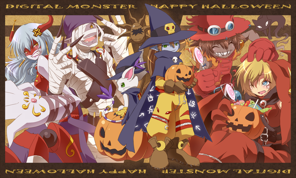 Tailmon Wizarmon Arachnemon Mummymon Witchmon And 1 More Digimon And 1 More Drawn By Arai Nobu Danbooru Tailmon Wizarmon Arachnemon Mummymon Witchmon And 1 More Digimon And 1 More Drawn By Arai Nobu Danbooru