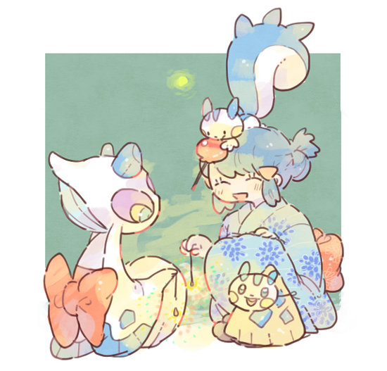 dawn, pachirisu, froslass, and snorunt (pokemon and 1 more) drawn by katiko