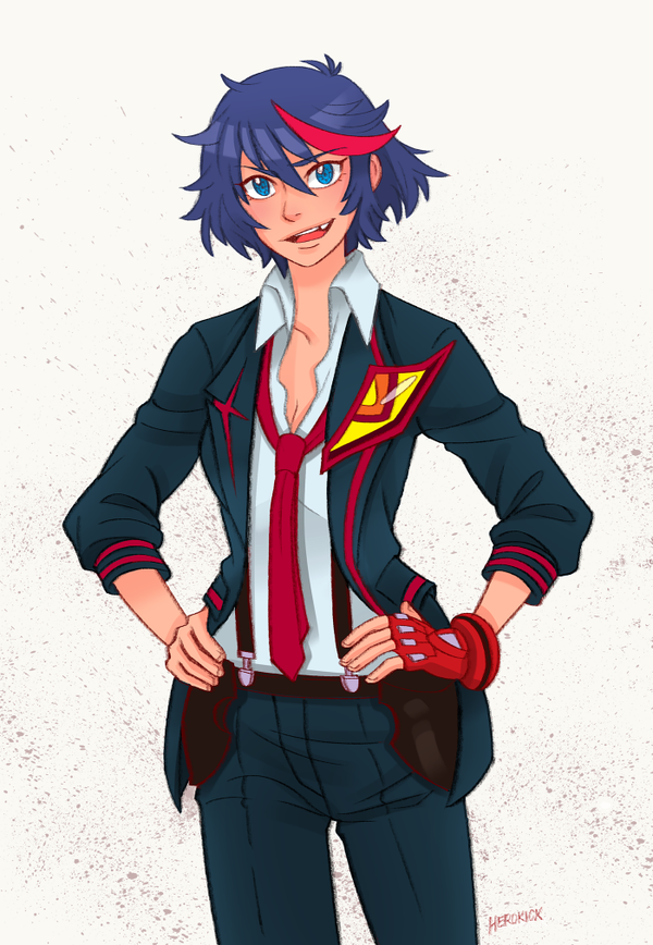 matoi ryuuko and senketsu (kill la kill) drawn by herokick