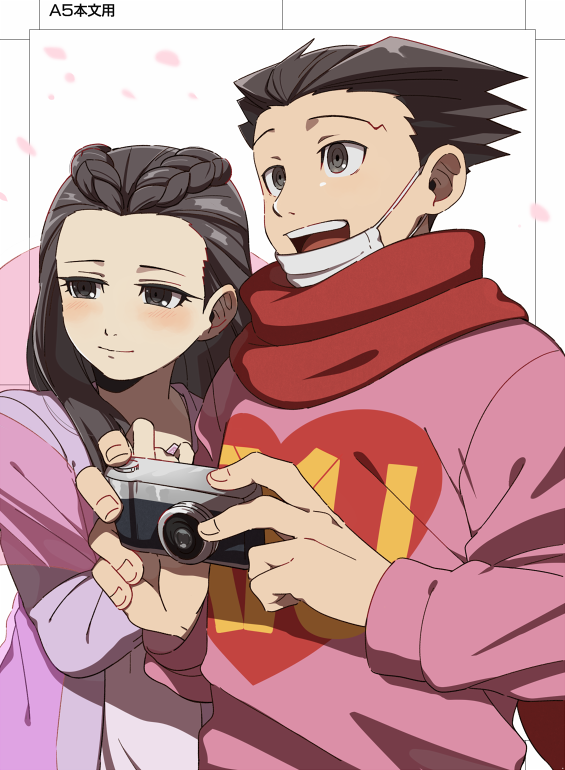 phoenix wright and iris (ace attorney and 1 more) drawn by wahootarou