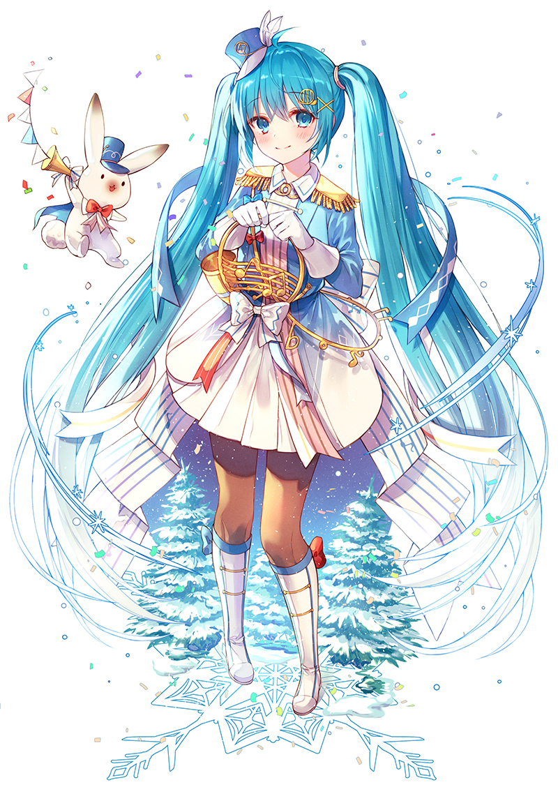 hatsune miku, yuki miku, and rabbit yukine (vocaloid) drawn by kh_(kh_1128)