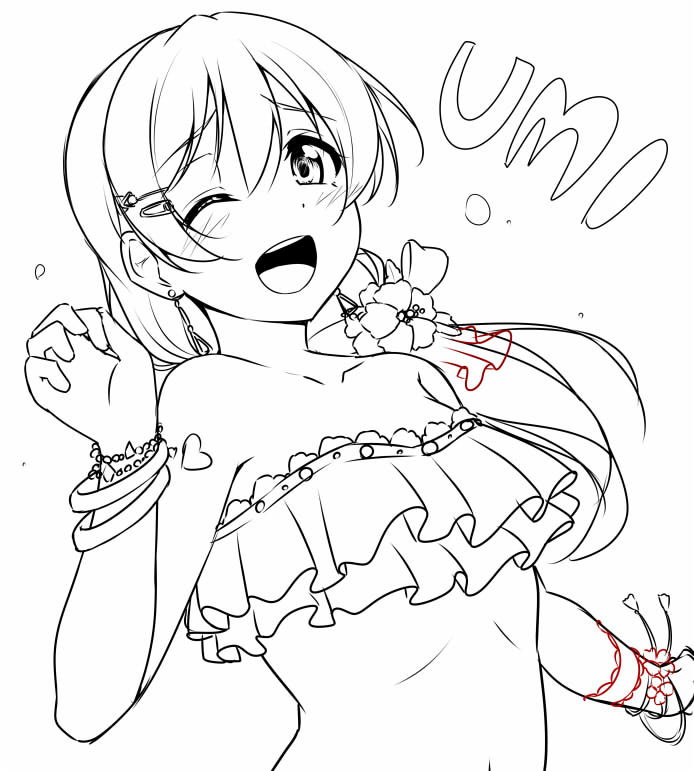sonoda umi (love live! and 2 more) drawn by yopparai_oni