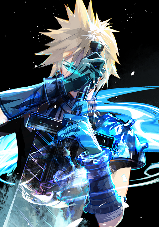 cloud strife (final fantasy and 2 more) drawn by cofffee