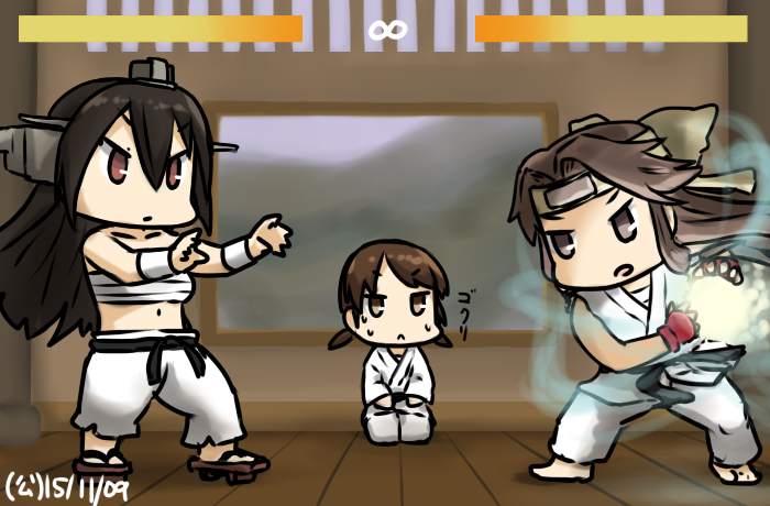 nagato, jintsuu, ryu, shirayuki, jintsuu kai ni, and 1 more (kantai collection and 3 more) drawn by hamu_koutarou