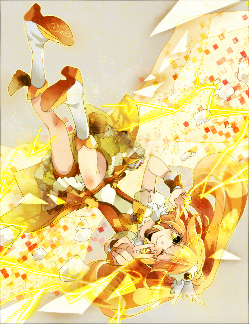 kise yayoi and cure peace (precure and 1 more) drawn by isa_(suisuihoi)