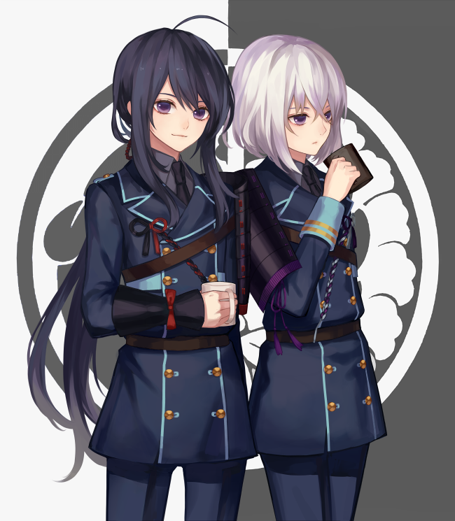namazuo toushirou and honebami toushirou (touken ranbu) drawn by zek_(zecola)