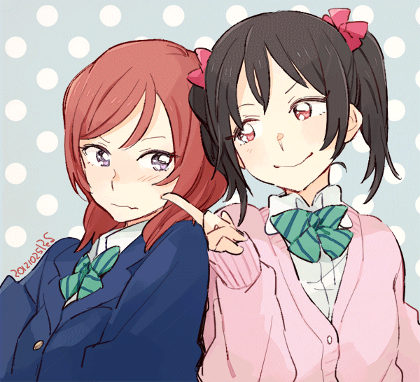 nishikino maki and yazawa nico (love live! and 1 more) drawn by pe88y_(yu_tsugirls)