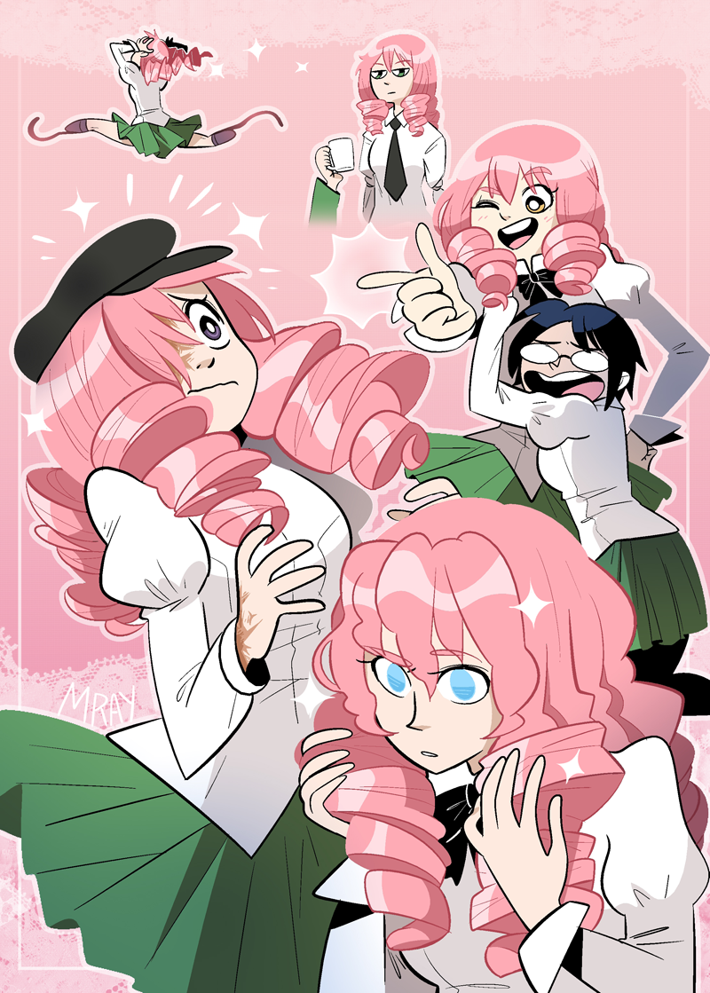 ikezawa hanako, satou lilly, tezuka rin, ibarazaki emi, hakamichi shizune, and 1 more (katawa shoujo) drawn by monica_ray