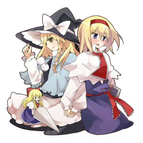 kirisame marisa, alice margatroid, and shanghai doll (touhou) drawn by kiji_(manekinuko-tei)