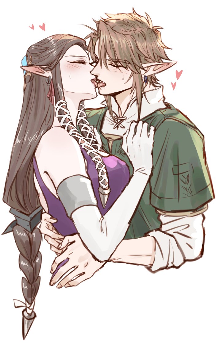 link and princess zelda (the legend of zelda and 1 more) drawn by kurokawa_karasu