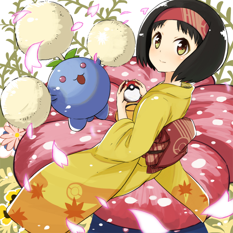 erika, jumpluff, and vileplume (pokemon and 1 more) drawn by abe_kanari