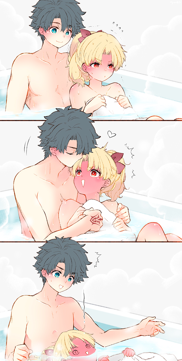 fujimaru ritsuka and ereshkigal (fate and 1 more) drawn by azumi_(myameco)