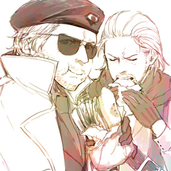 revolver ocelot and kazuhira miller (metal gear and 1 more) drawn by nagi_(siki2n)