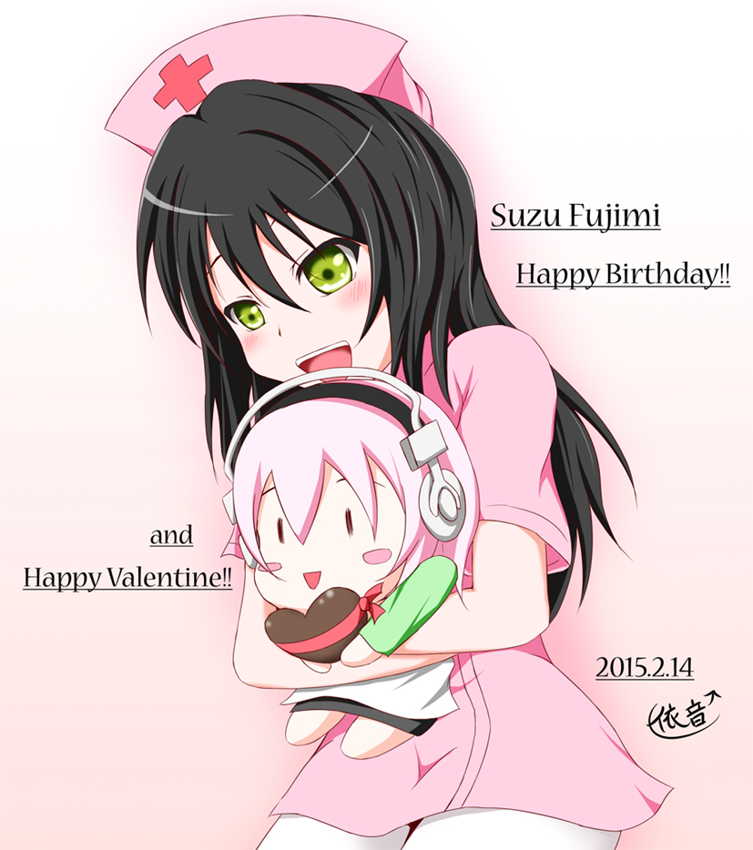 super sonico and fujimi suzu (nitroplus) drawn by ion_(artist)