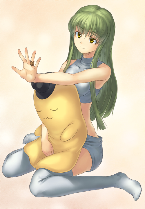 c.c. and cheese-kun (code geass and 1 more) drawn by shouhei