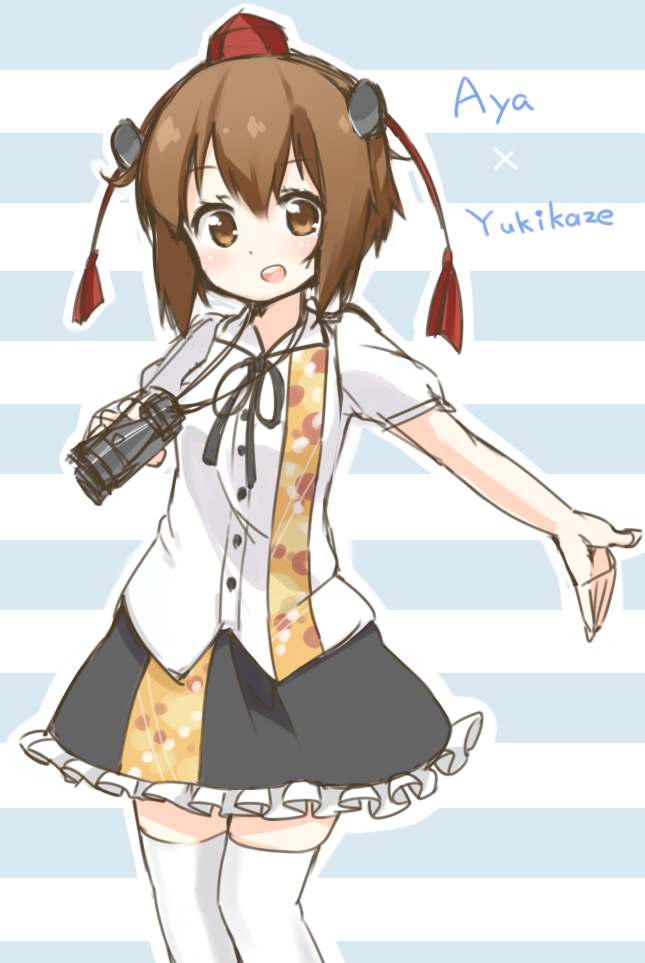 shameimaru aya and yukikaze (touhou and 1 more) drawn by tekka_maki_(wafuu-bune)