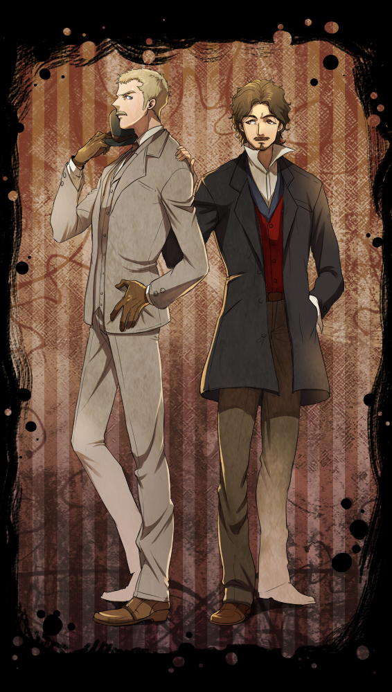 sherlock holmes and john hamish watson (the adventures of sherlock holmes and 1 more) drawn by riko_(k_riko)