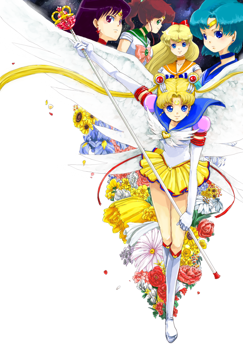 tsukino usagi, sailor moon, mizuno ami, aino minako, hino rei, and 6 more (bishoujo senshi sailor moon and 1 more) drawn by azuma_yukihiko