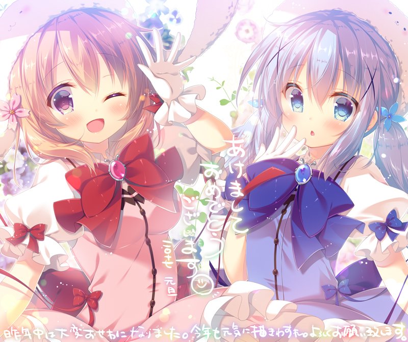 kafuu chino, hoto cocoa, and tippy (gochuumon wa usagi desu ka?) drawn by mitsumomo_mamu