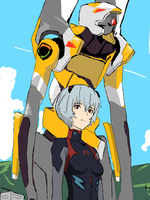 ayanami rei and eva 09 (neon genesis evangelion and 2 more) drawn by mensoubou