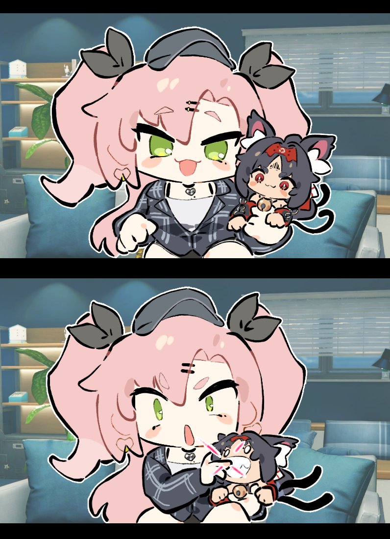 nicole demara and nekomiya mana (zenless zone zero) drawn by sima_(exavalon00)