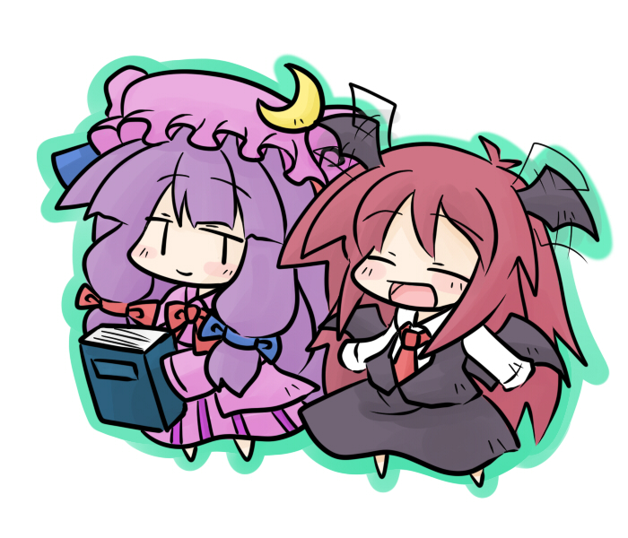 patchouli knowledge and koakuma (touhou) drawn by yanagi_(nurikoboshi)