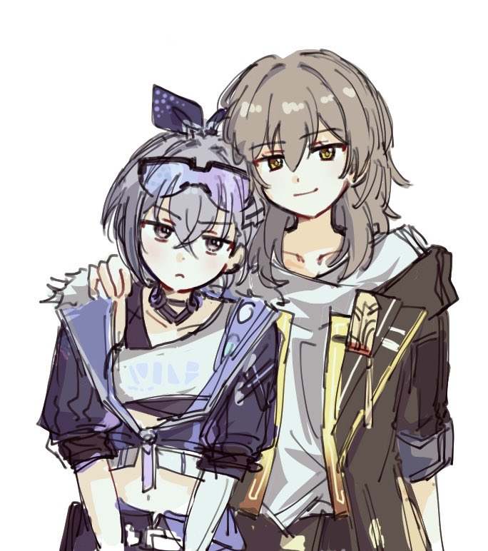 trailblazer, stelle, and silver wolf (honkai and 1 more) drawn by sa_(onksicya45)