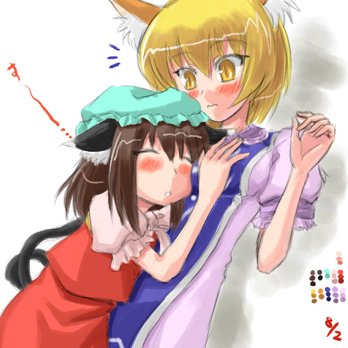 yakumo ran and chen (touhou) drawn by sasuke_(sasuke_no_sato)