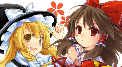 hakurei reimu and kirisame marisa (touhou) drawn by moriya_ako