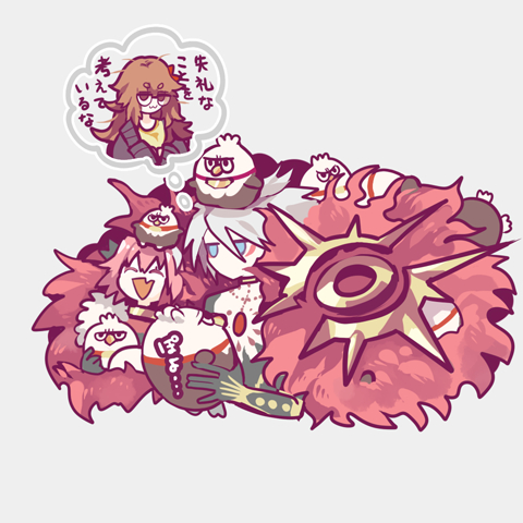astolfo, karna, jinako carigiri, and hippogriff (fate and 1 more) drawn by hiko_(lg612)