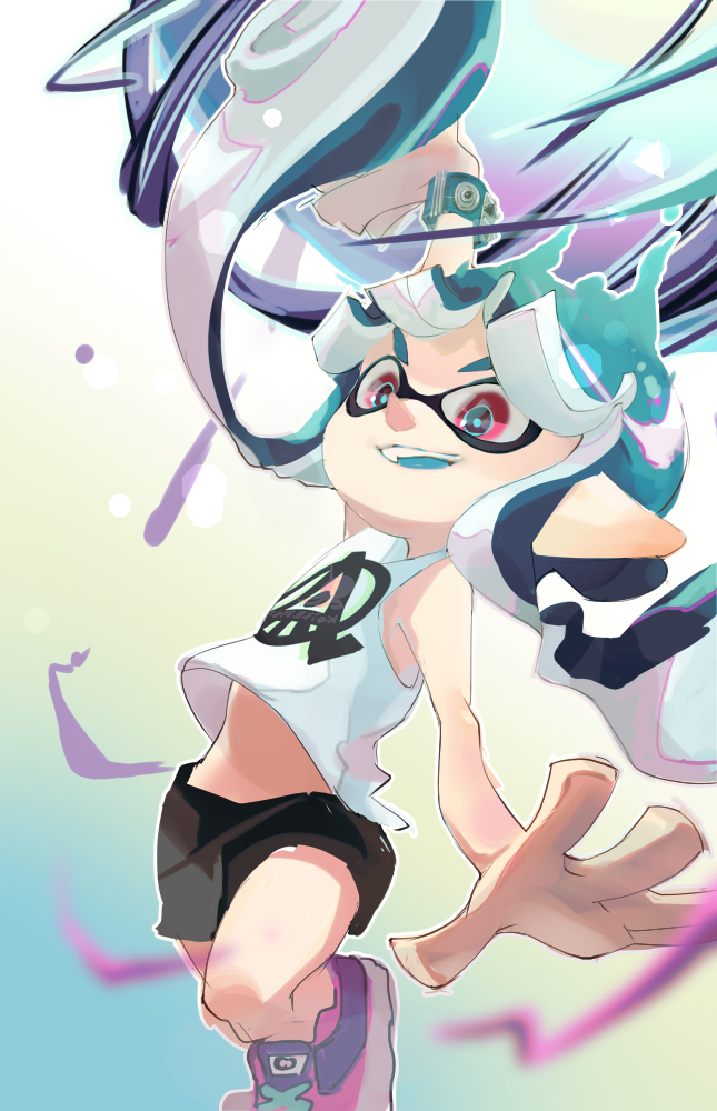 inkling player character and inkling girl (splatoon) drawn by koike3582