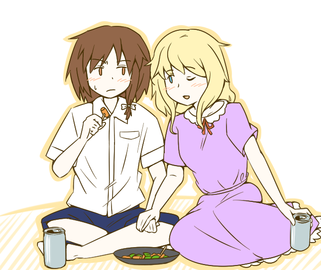 usami renko and maribel hearn (touhou) drawn by unagi_sango