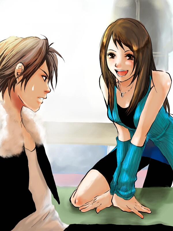 squall leonhart and rinoa heartilly (final fantasy and 1 more) drawn by flaba-trip