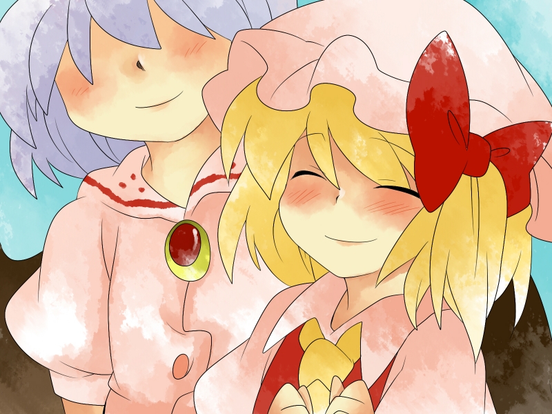 remilia scarlet and flandre scarlet (touhou) drawn by hammer_(sunset_beach)
