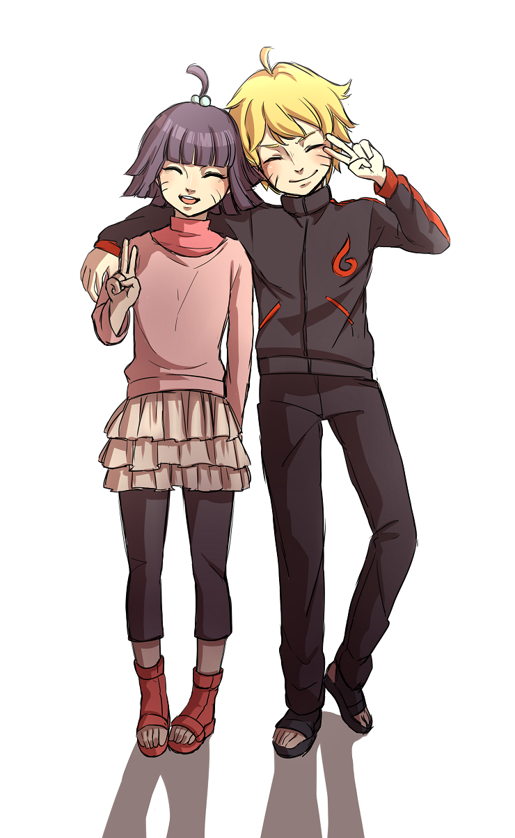 uzumaki boruto and uzumaki himawari (naruto) drawn by j88818541